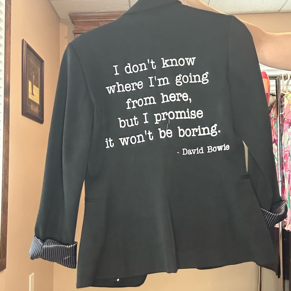 Black Women's Jacket with Quote